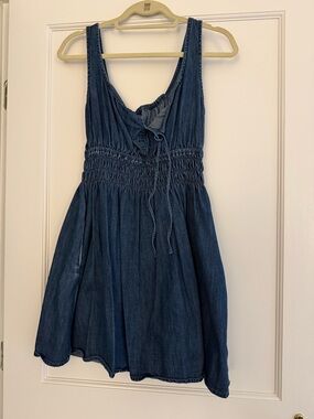 Gap Denim-Blue Smocked Waist Sundress